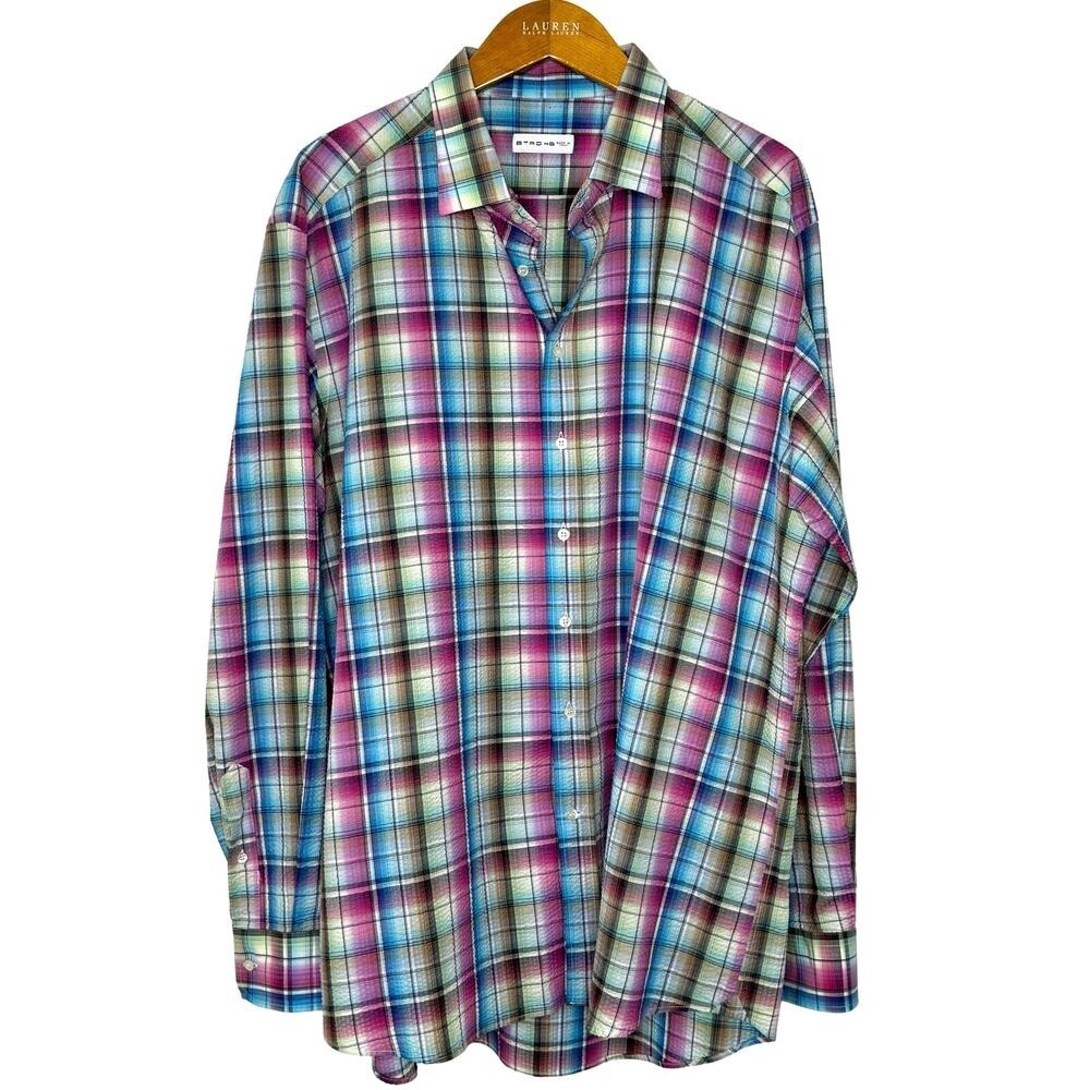 Etro multicolor‎ seersucker shirt